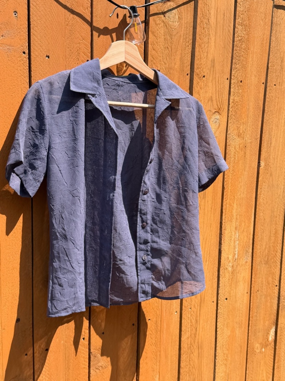 United Colors Of Benetton Dark Blue Textured Shirt with Green Label